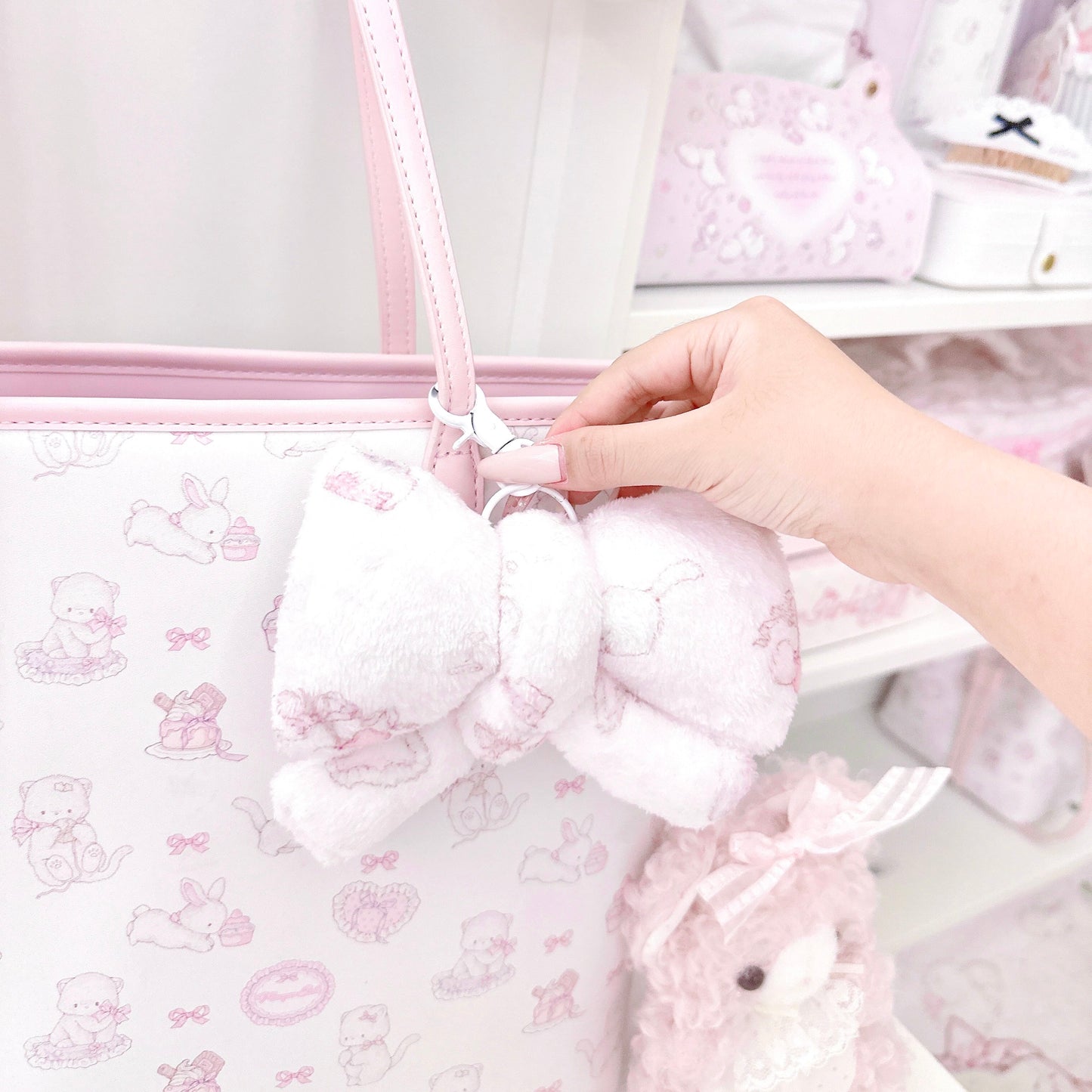 Bag hanging cat handmade plush bow