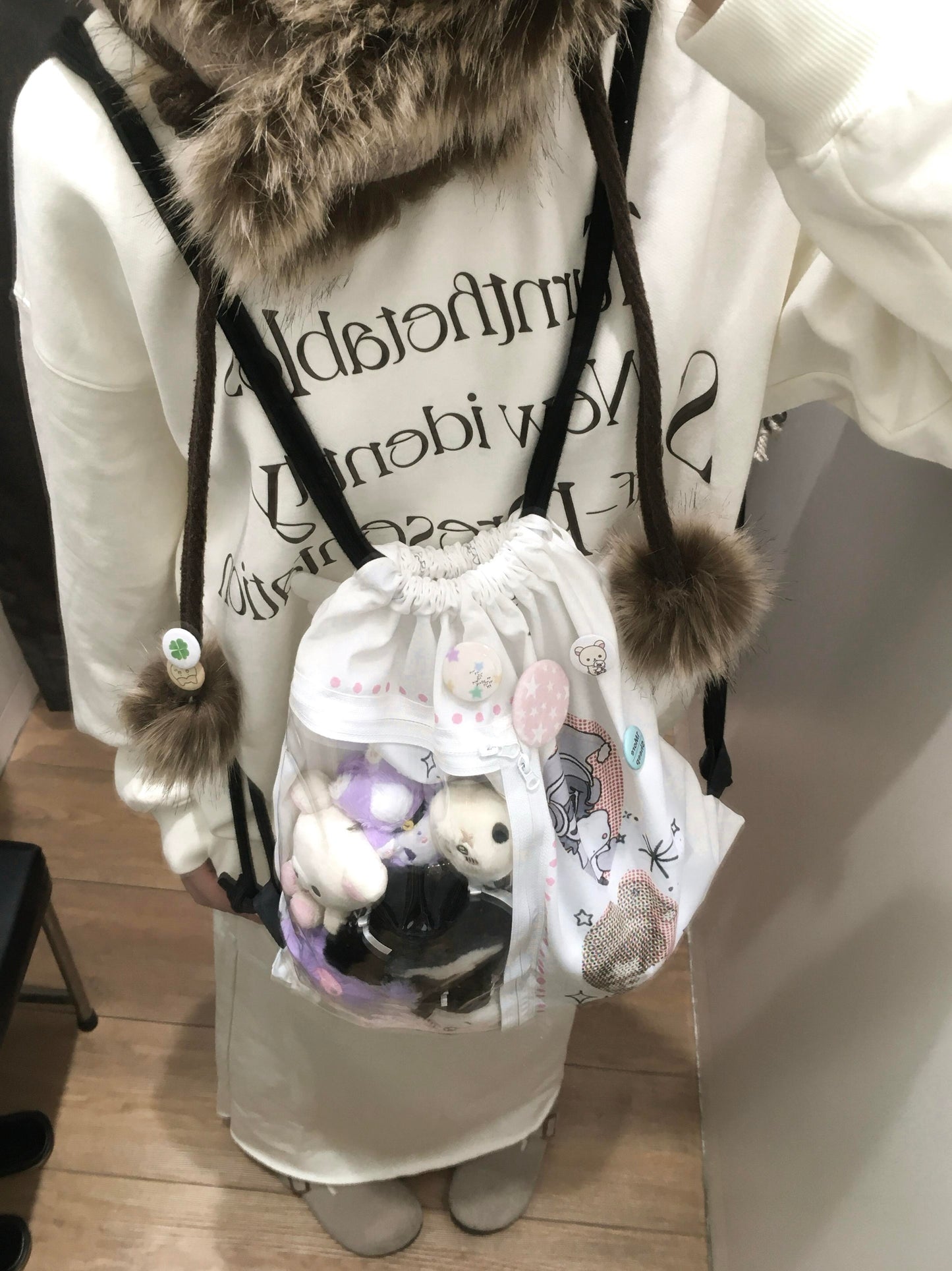 Drawstring Cute Printed Backpack