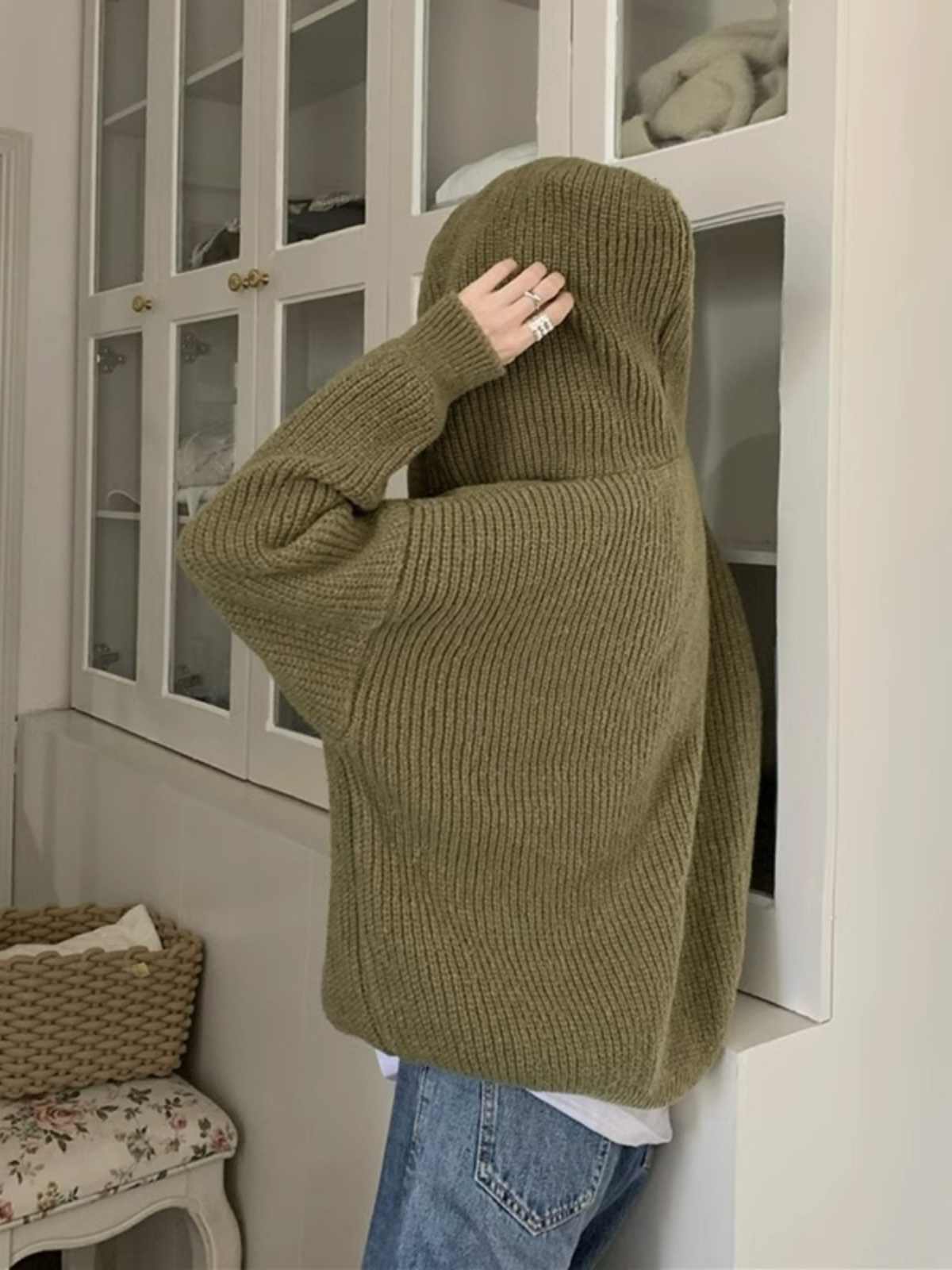 Hooded Knitted Cardigan