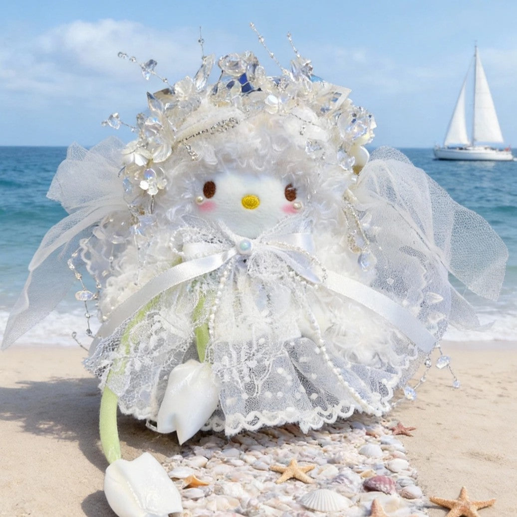 Dream Island White Tulle Kitty Plush Charm