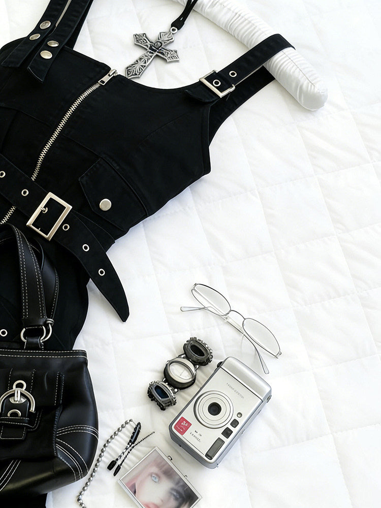 goth straps suspender dress