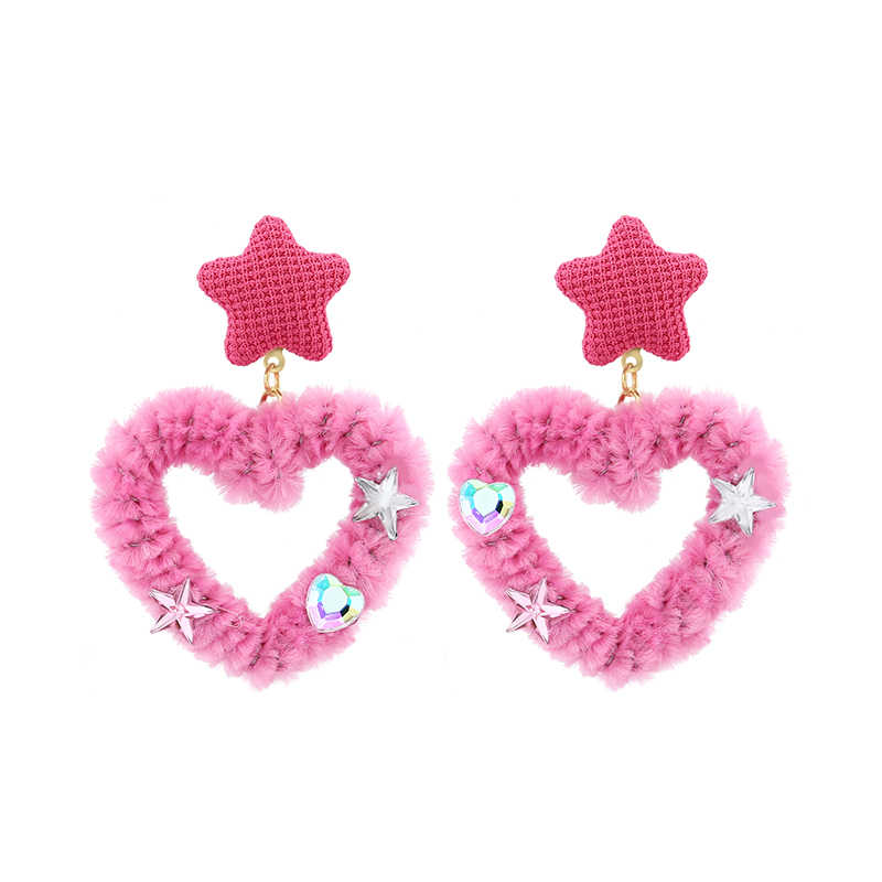 Y2K Plush Hearts Earrings