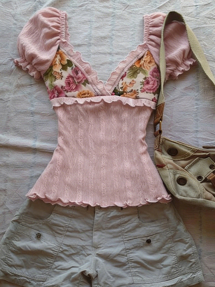 floral pink shirt
