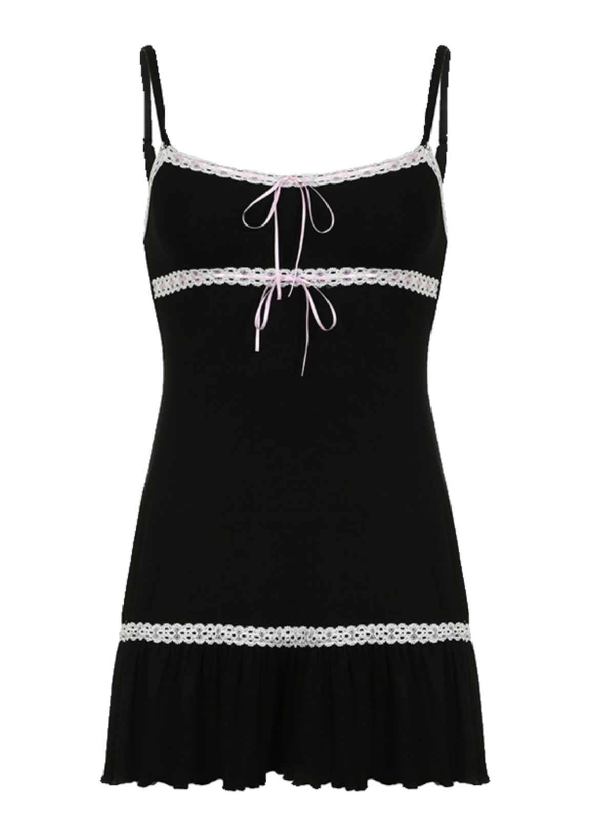 Lace Tie Bow Dark Coquette Dress