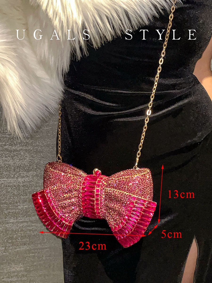 bow rhinestone crossbody bag