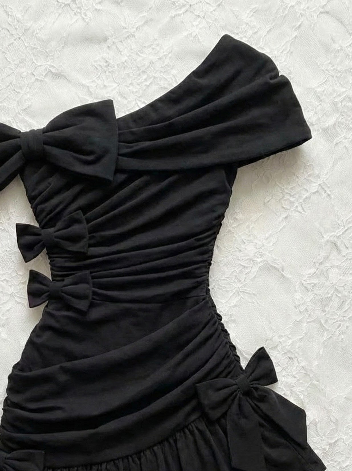 dark coquette bows dress