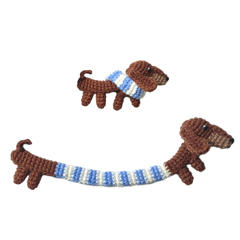 diy crochet cute dachshund puppy material bag