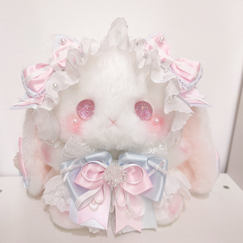 baby blue bow lolita plush rabbit bag