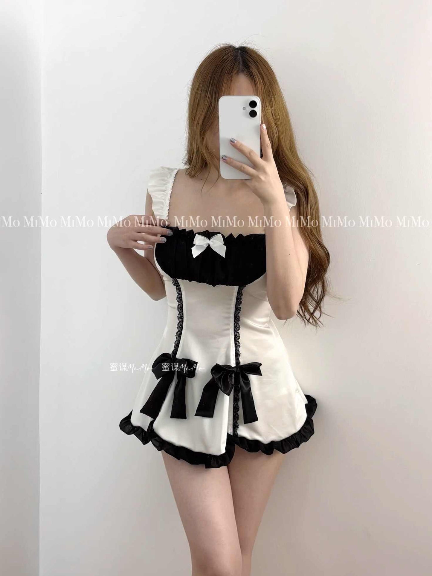 Dark Coquette Bows Maid Dress