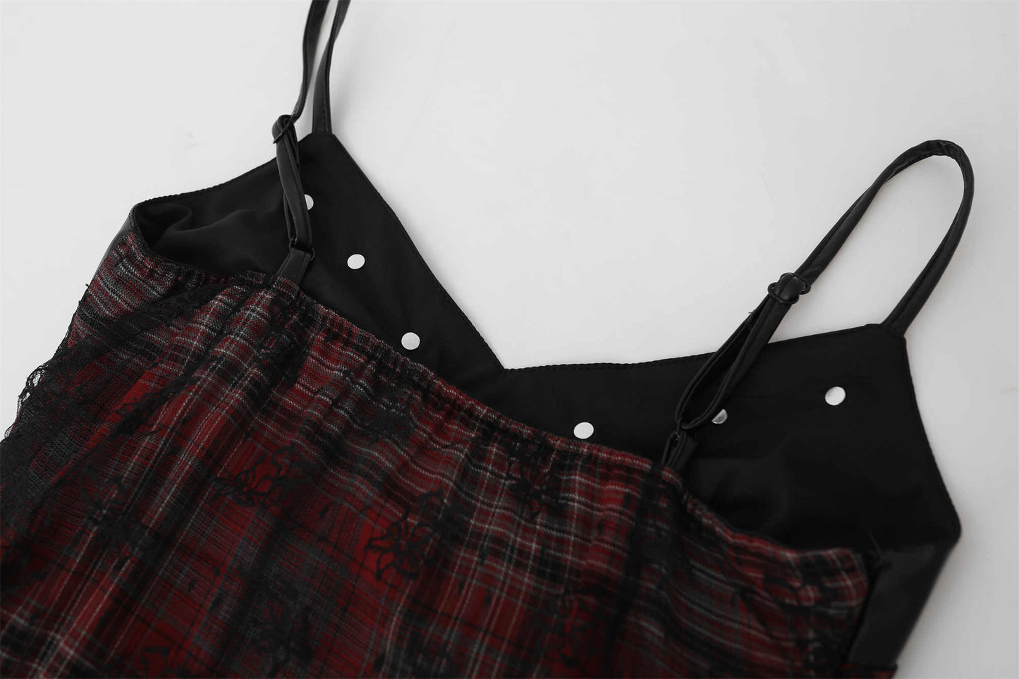 Grunge Punk Red Plaid Dress