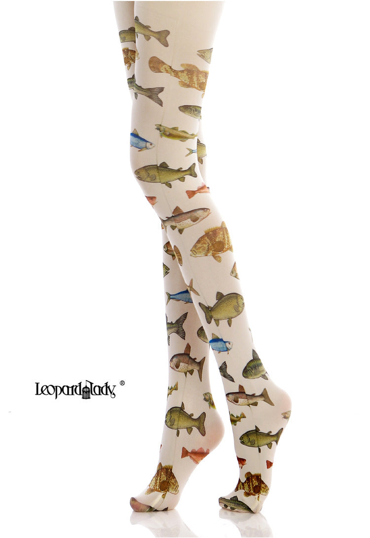 Harajuku Fish Thigh High Socks