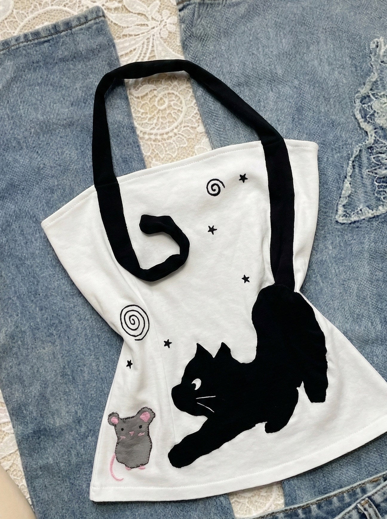 kawaii cat crop top
