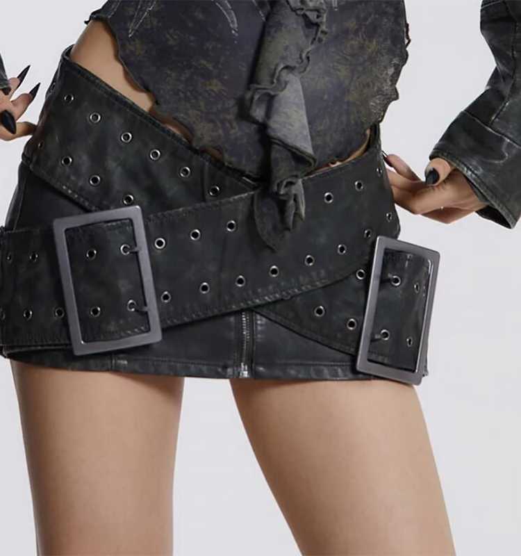 Baddie Heavy Leather Mini Skirt