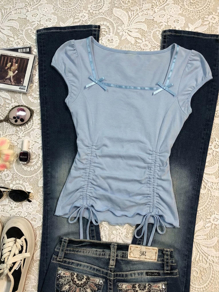 baby blue bow shirt