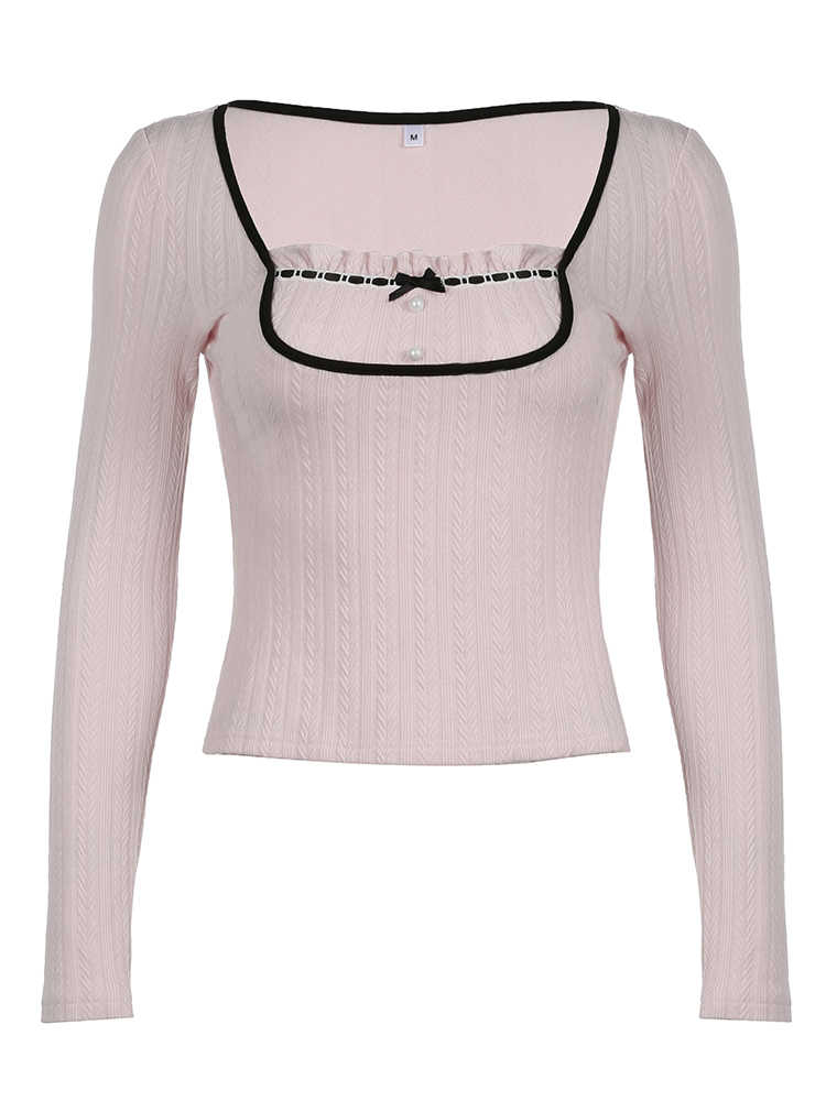 Sweet Pearl Knitted Coquette Top