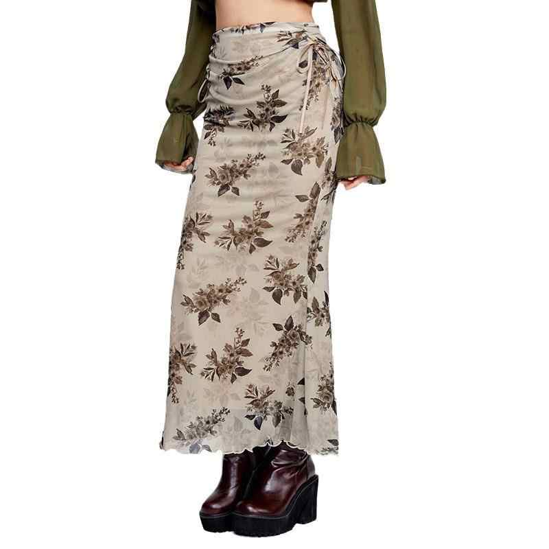 Plant Mesh Midi Skirt