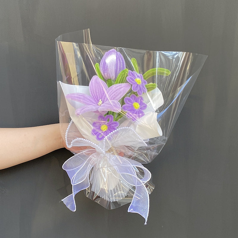 twist stick flower lop-eared rabbit plush doll bouquet