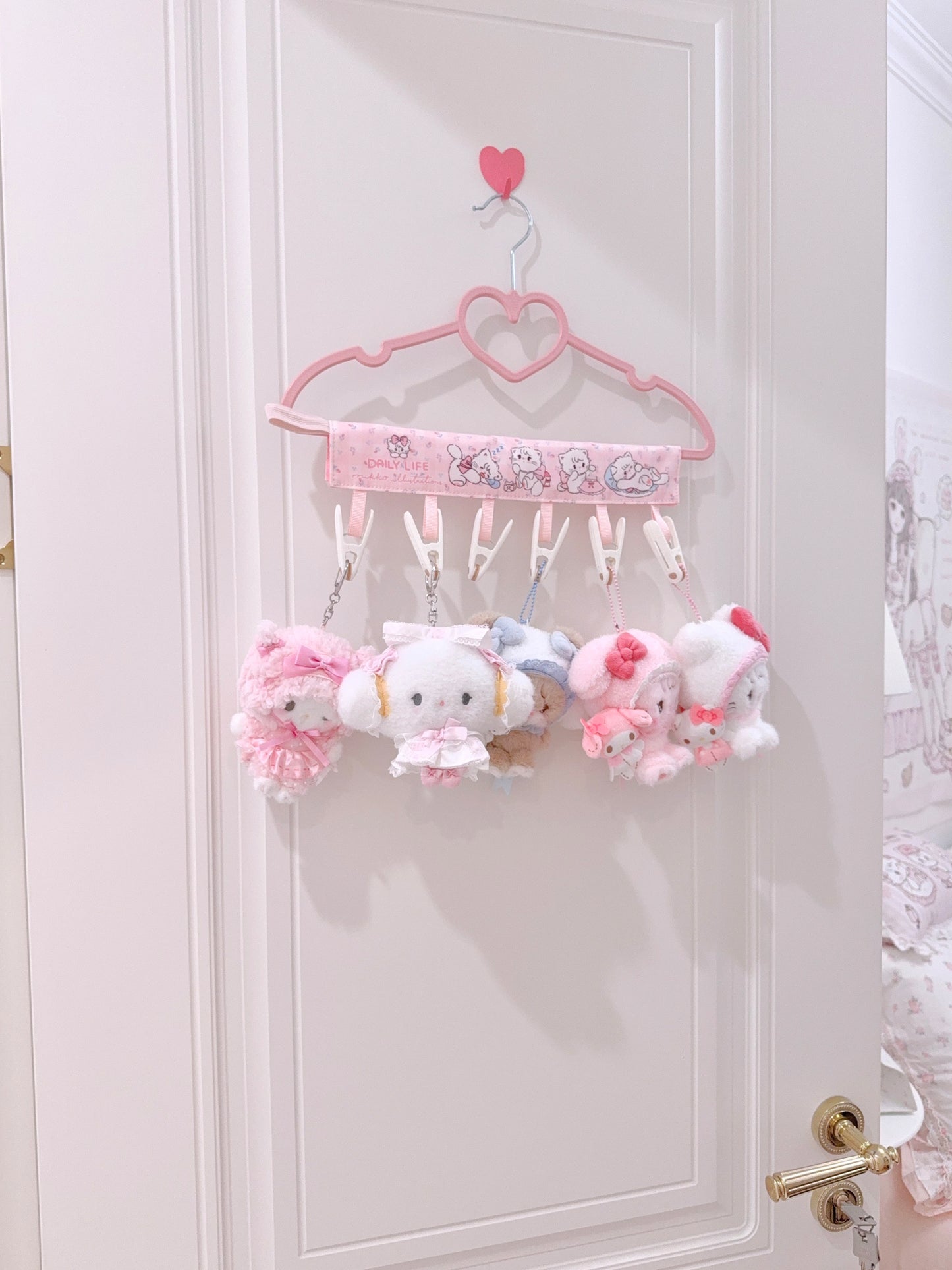 kawaii pink underwear drying rack