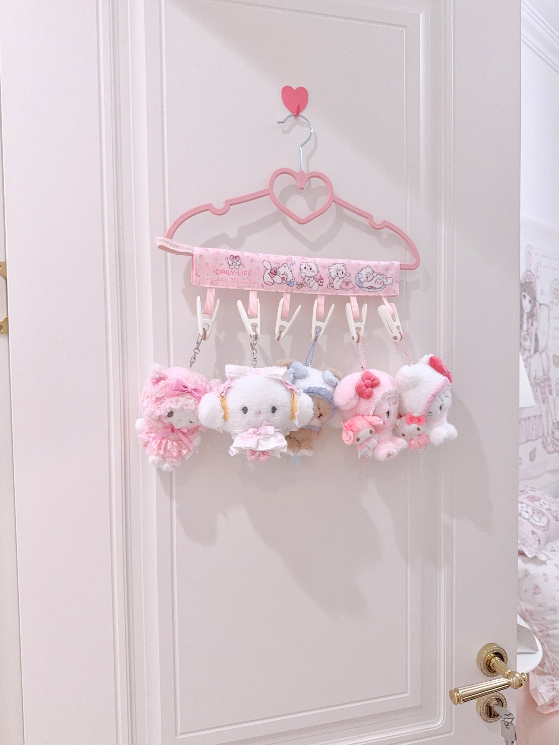 kawaii pink underwear drying rack