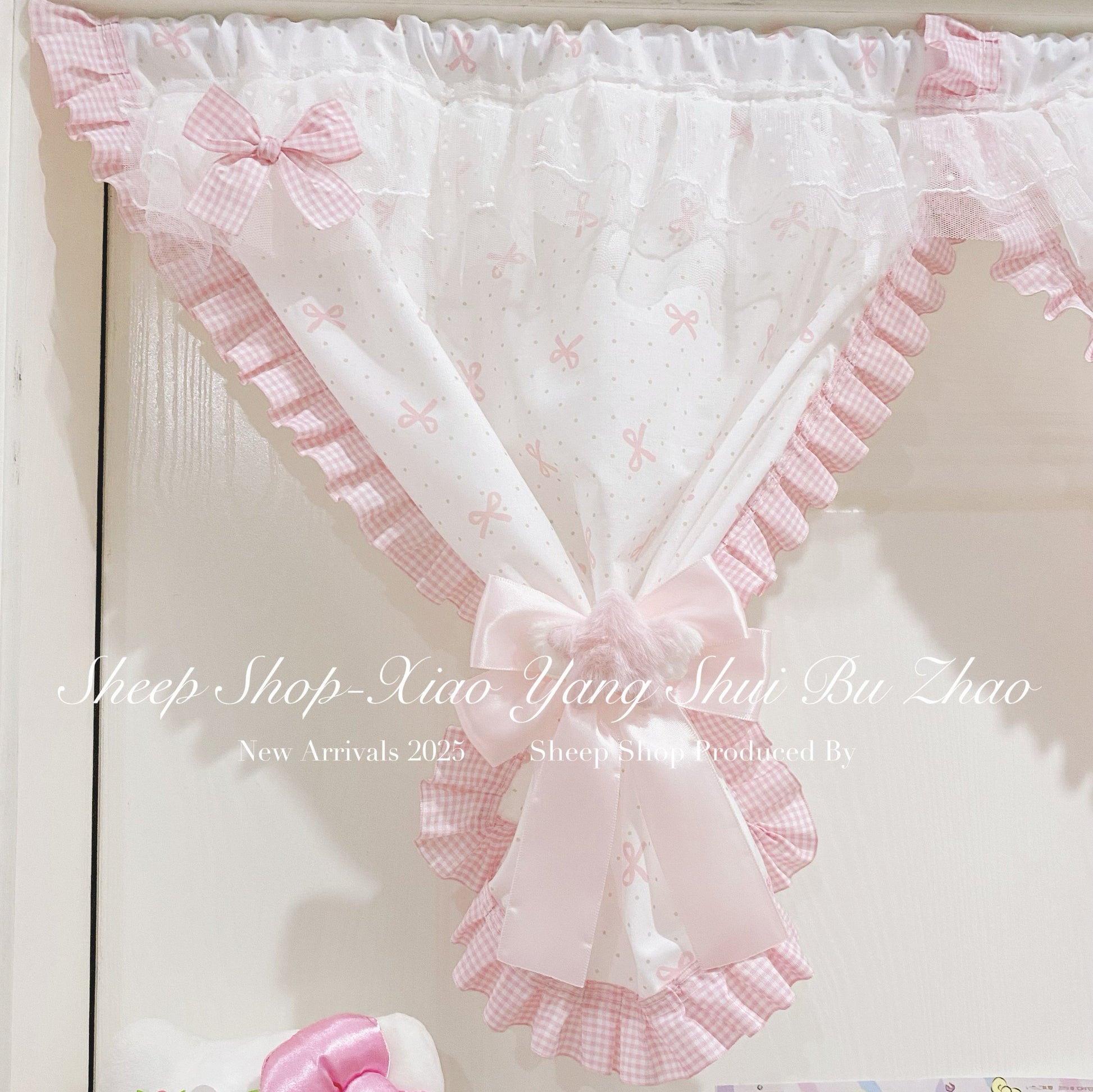 【Berryberry Manor】Pink bow lace curtain