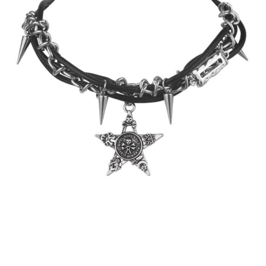 Punk Star Rivet Metal Choker Necklace