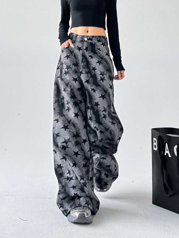 Y2K Full Stars Blooming Wide-leg Pants