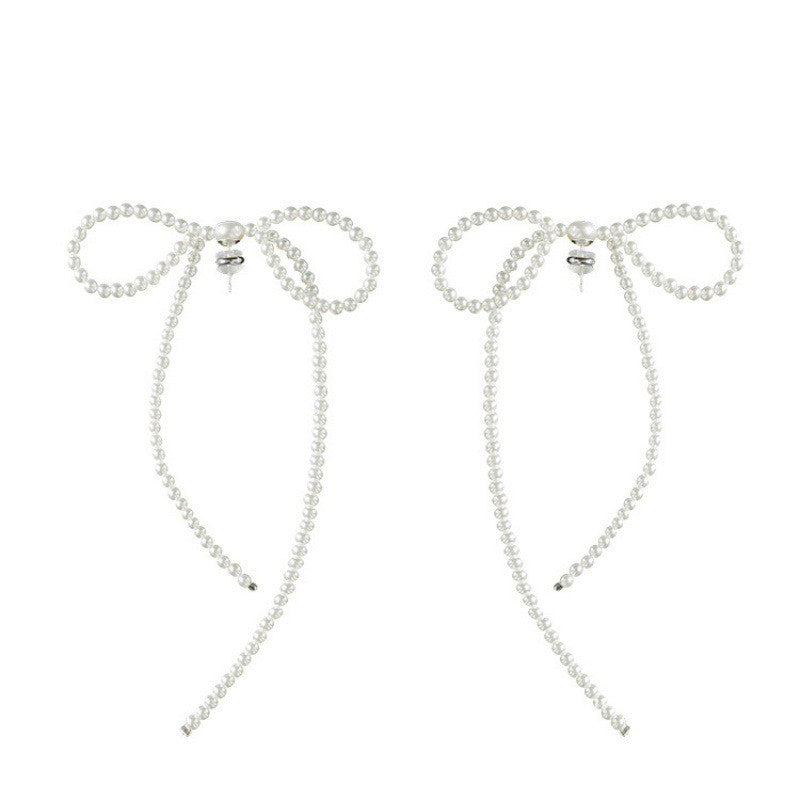 bow pearls kawaii earrings