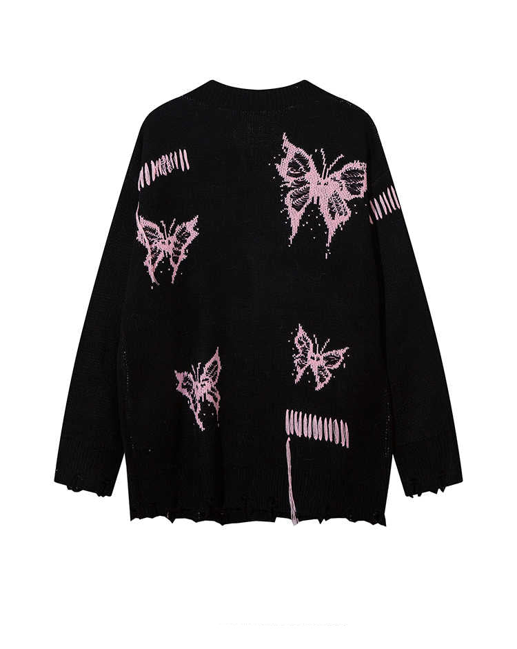 Fairy Grunge Butterfly Knitted Cardigan