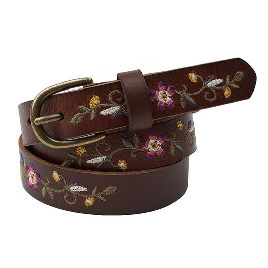 Vintage Embroidered Floral Belt