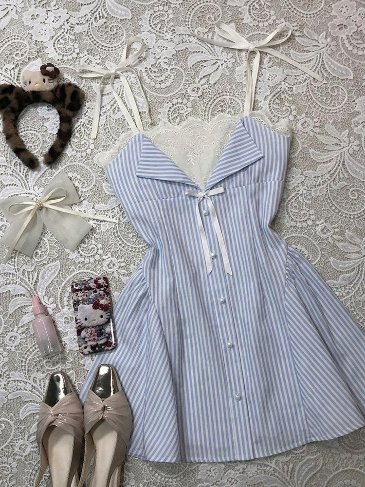 baby blue striped dress
