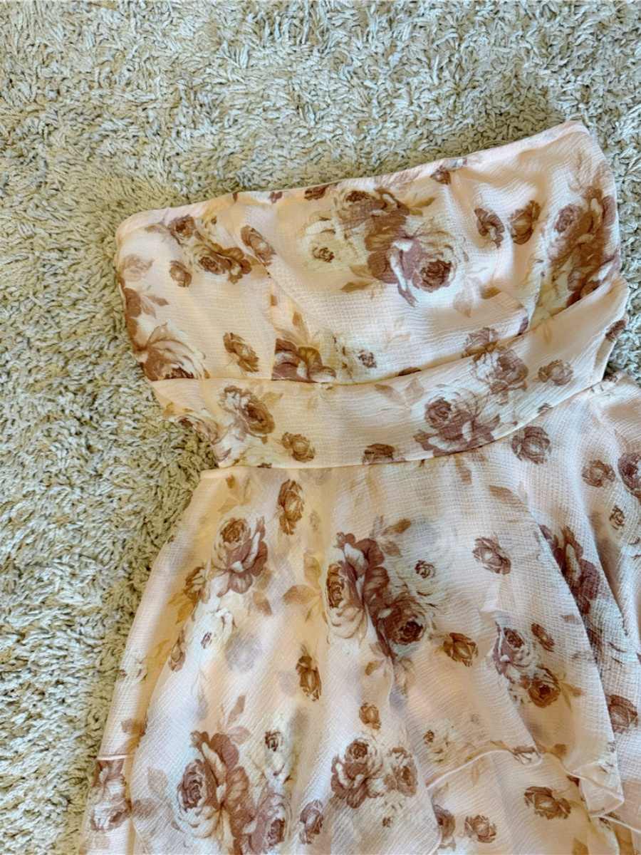 Retro Brown Floral Irregular Dress