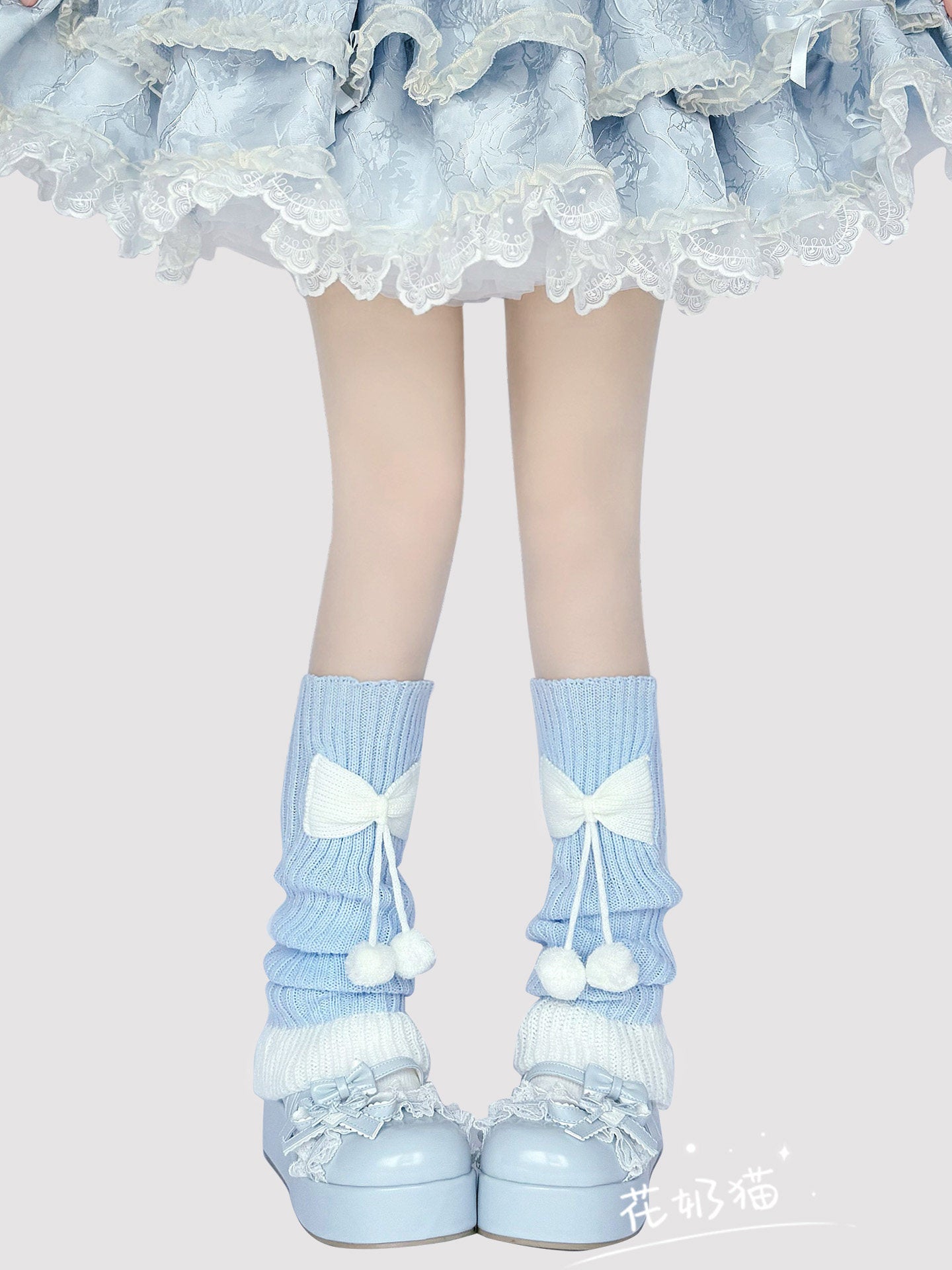lolita bow knit socks