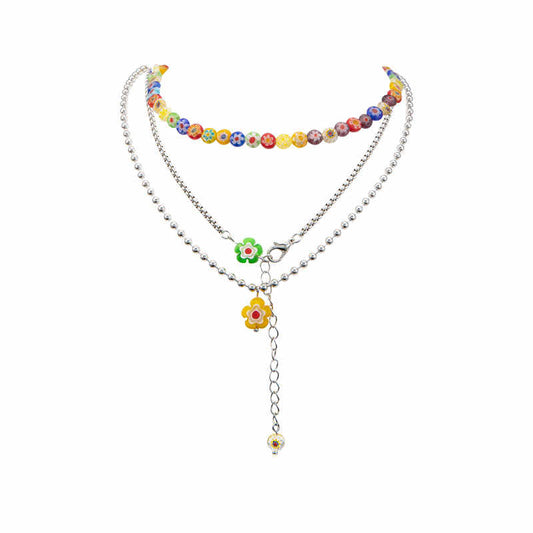 Indie Aesthetic Flower Colorful Necklace