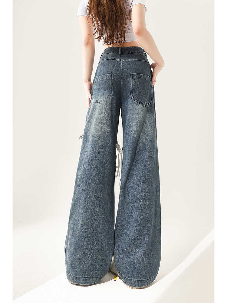 Lovecore Ripped Wide-leg Jeans