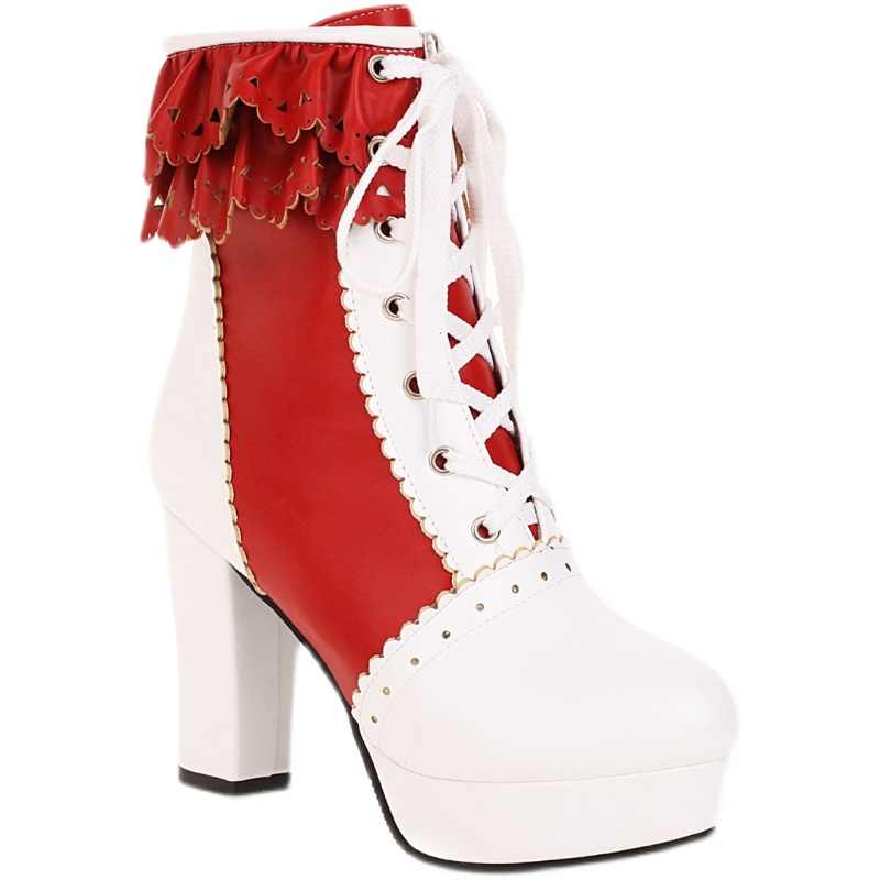 Lace Princess Short High-heeled Boots