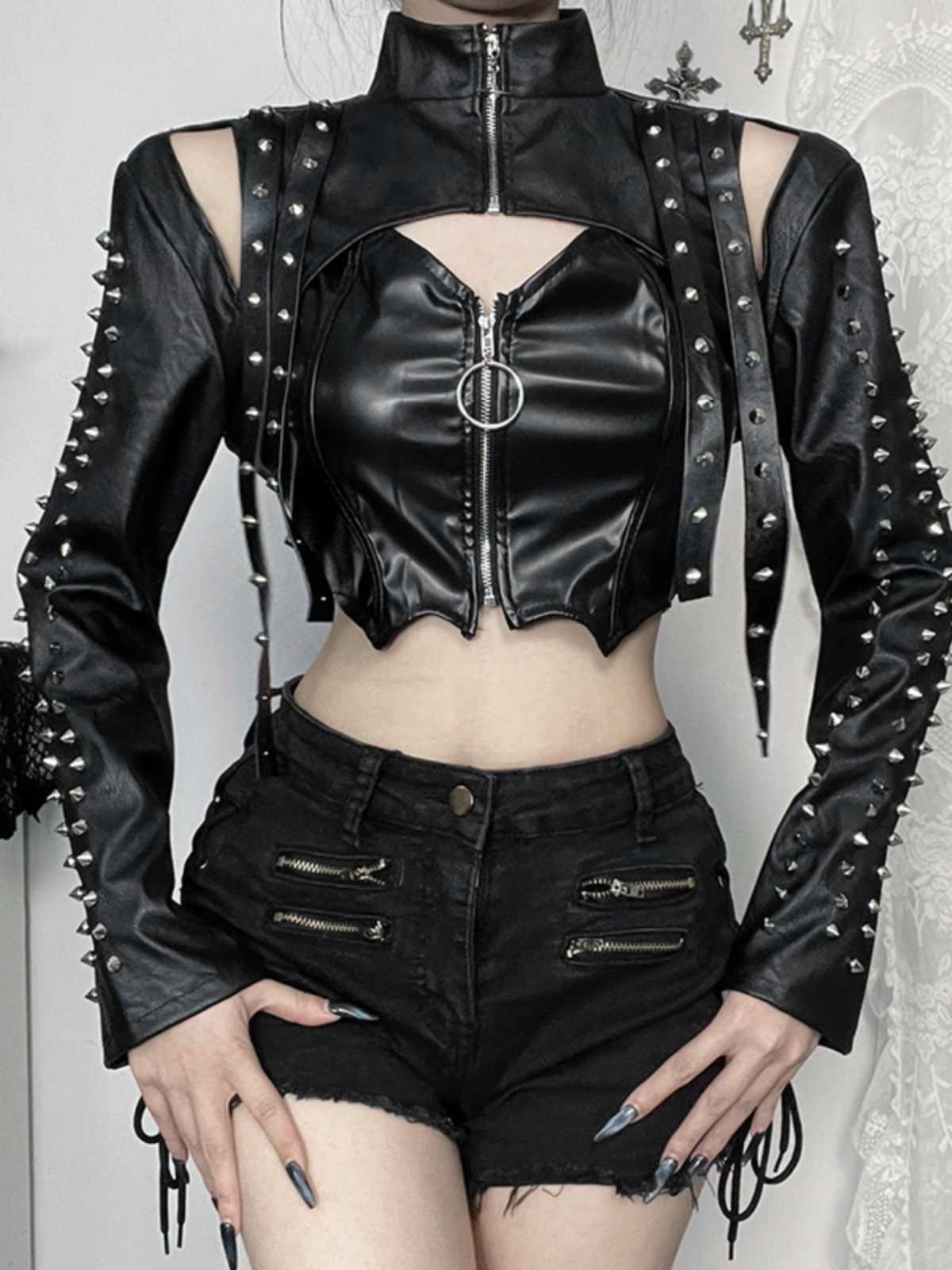 Punk Leather Blouse
