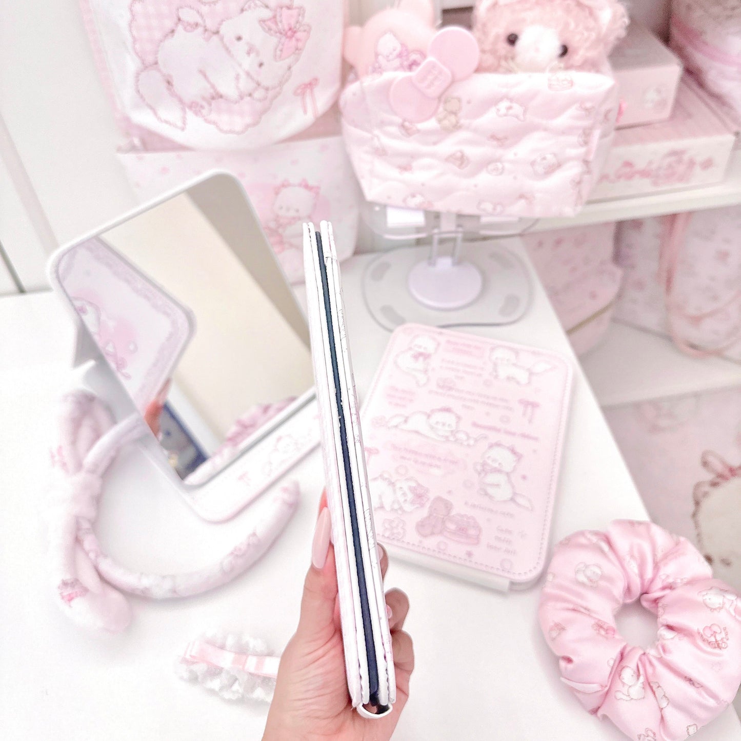 kawaii portable folding mirror