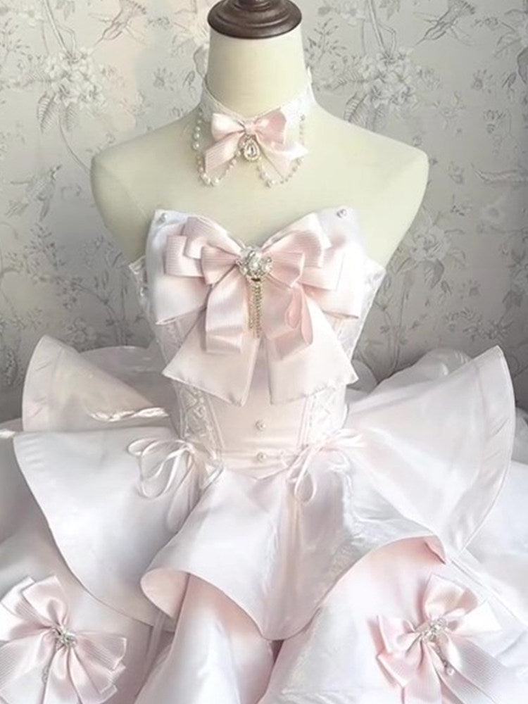 coquette pink bow cake princess dress