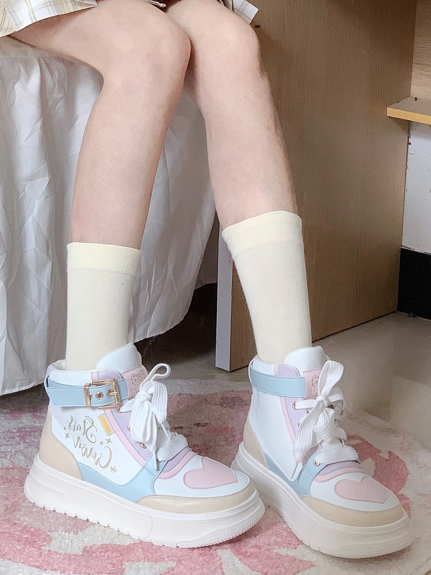 pastel kawaii platform sneakers