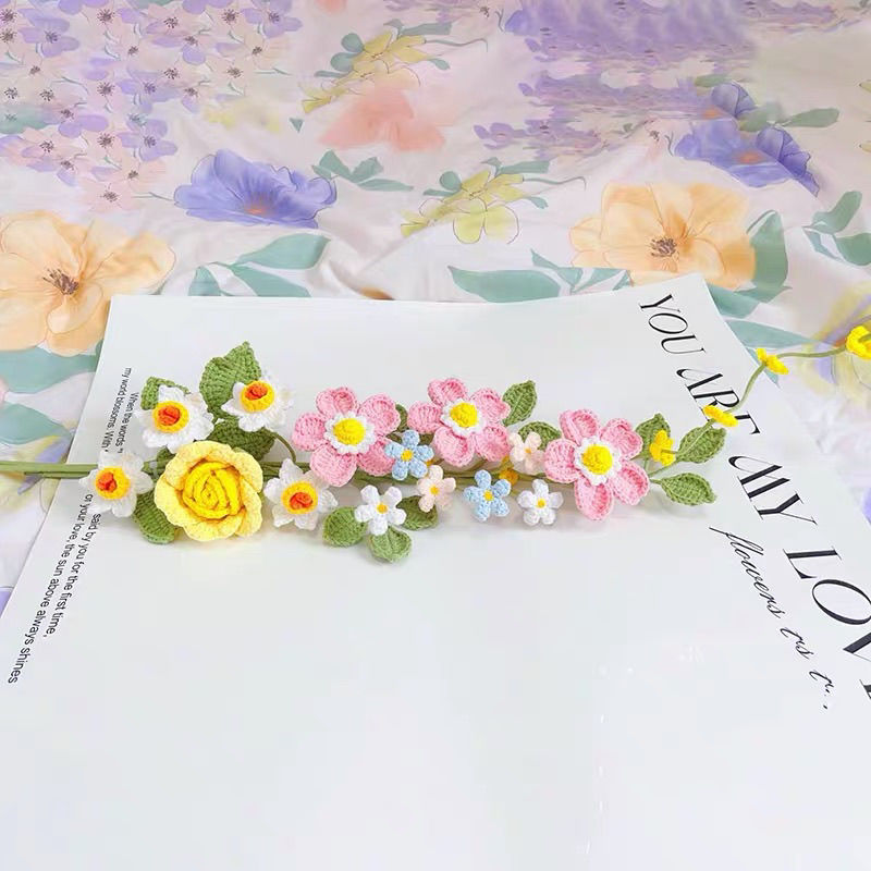 diy crochet flowers car bouquet