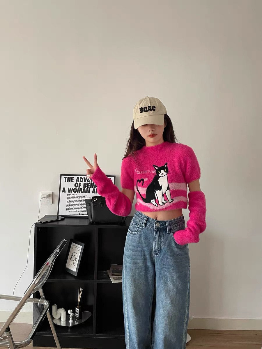 y2k pink soft knit shirt