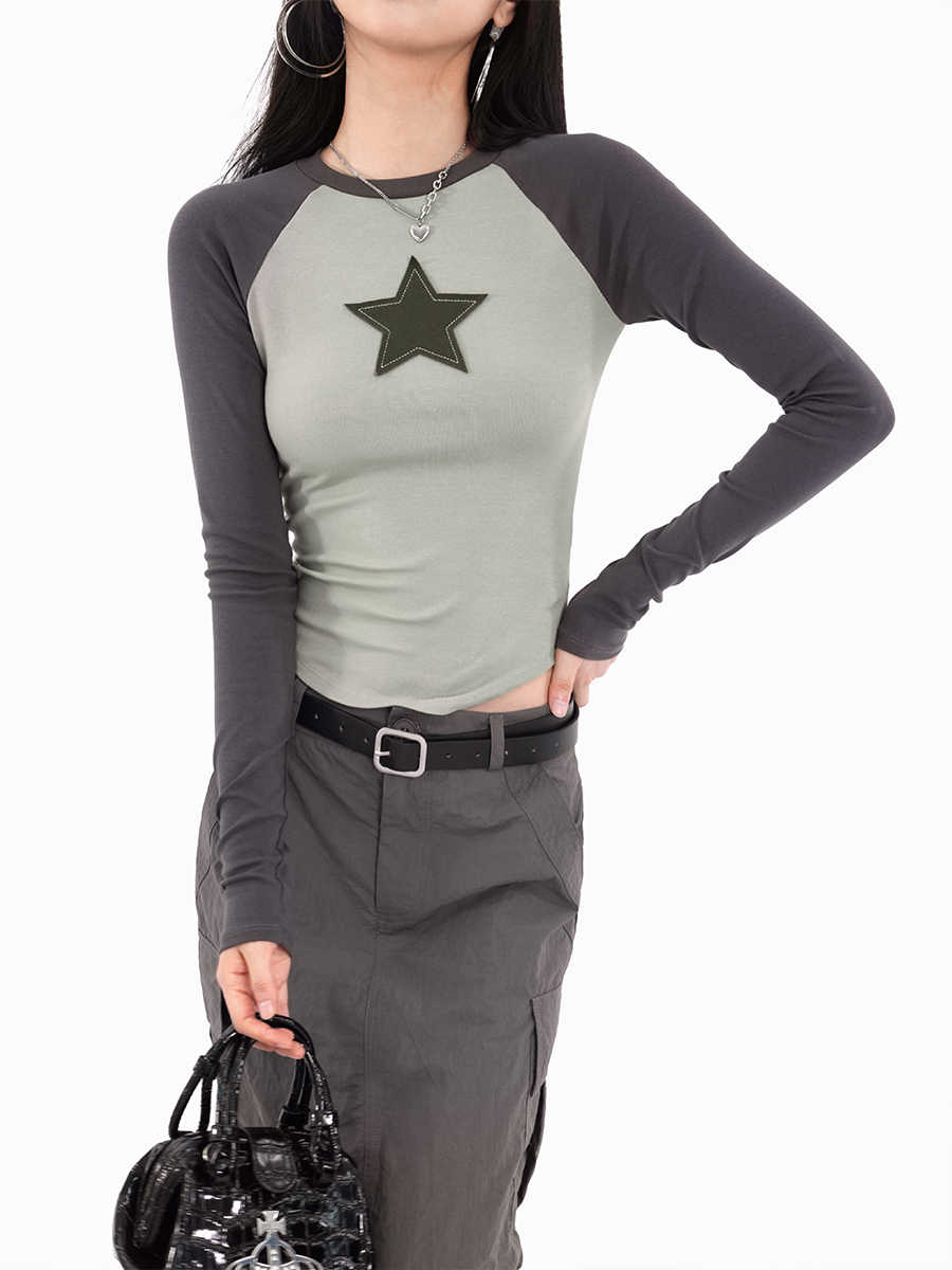 Acubi Star Raglan Long-sleeved Top