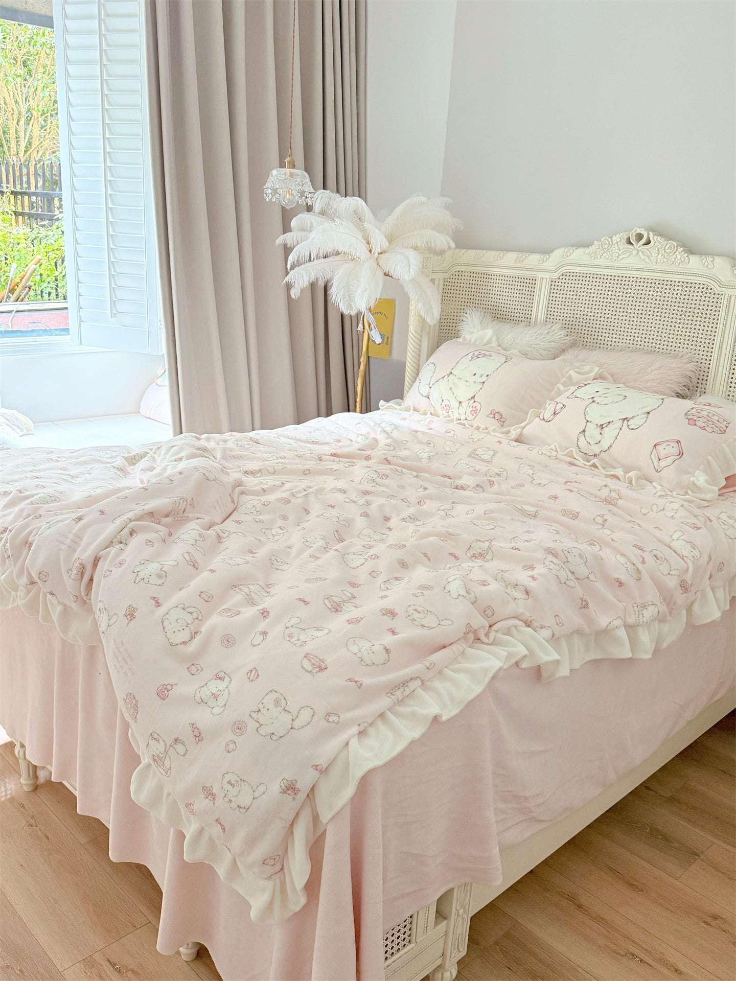 Lolita pink kitten bed sheet set of four