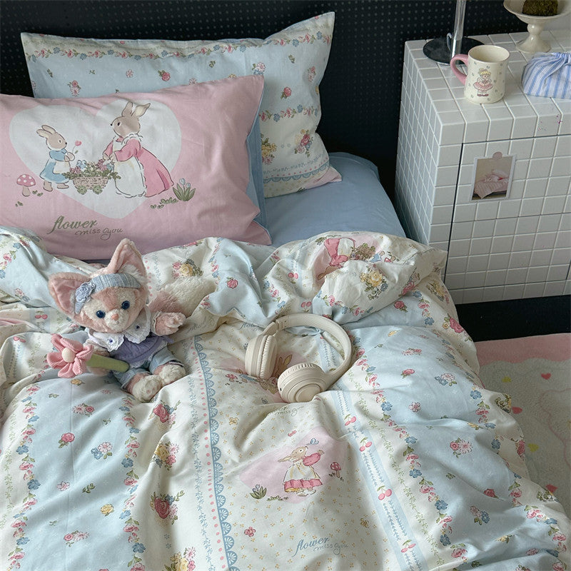 cute cotton sheets four-piece set