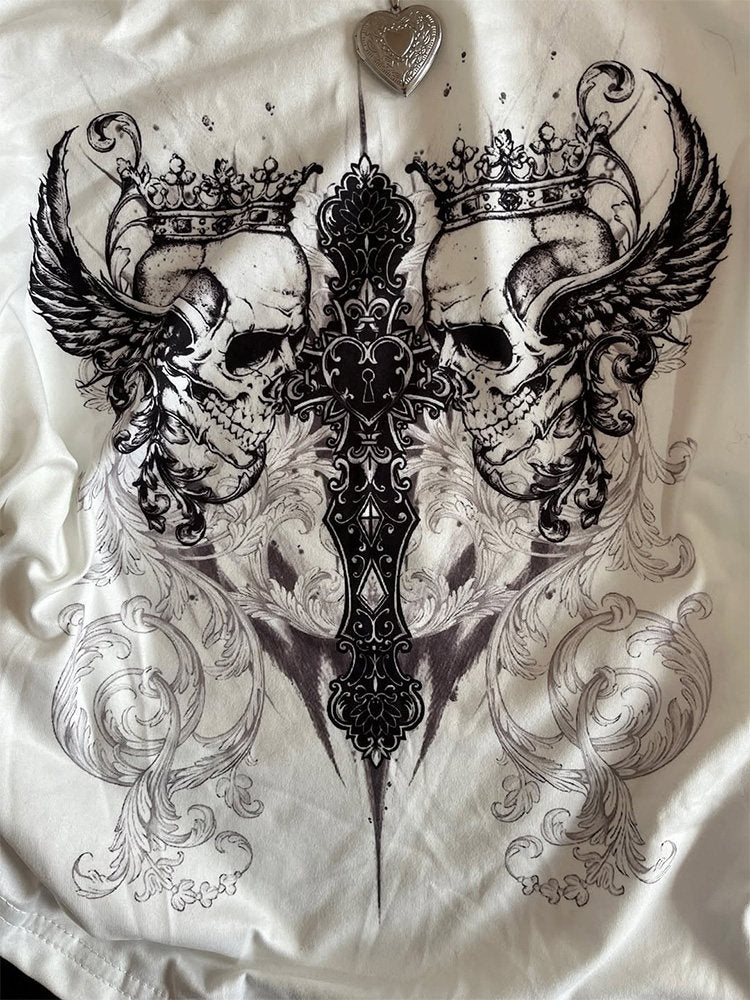 retro goth two-piece white shirt