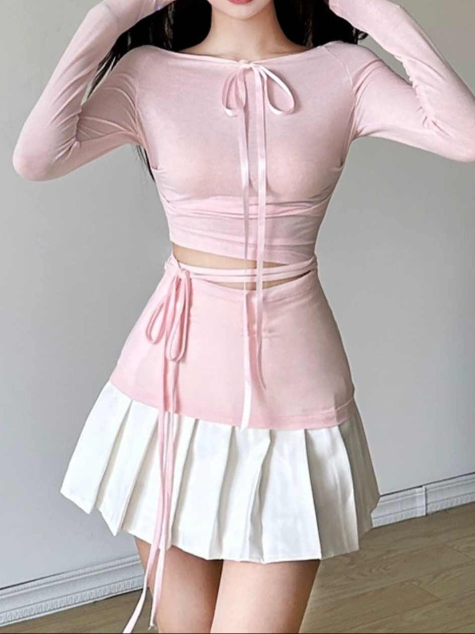 Ballet Pink Hollow Long-sleeved Top