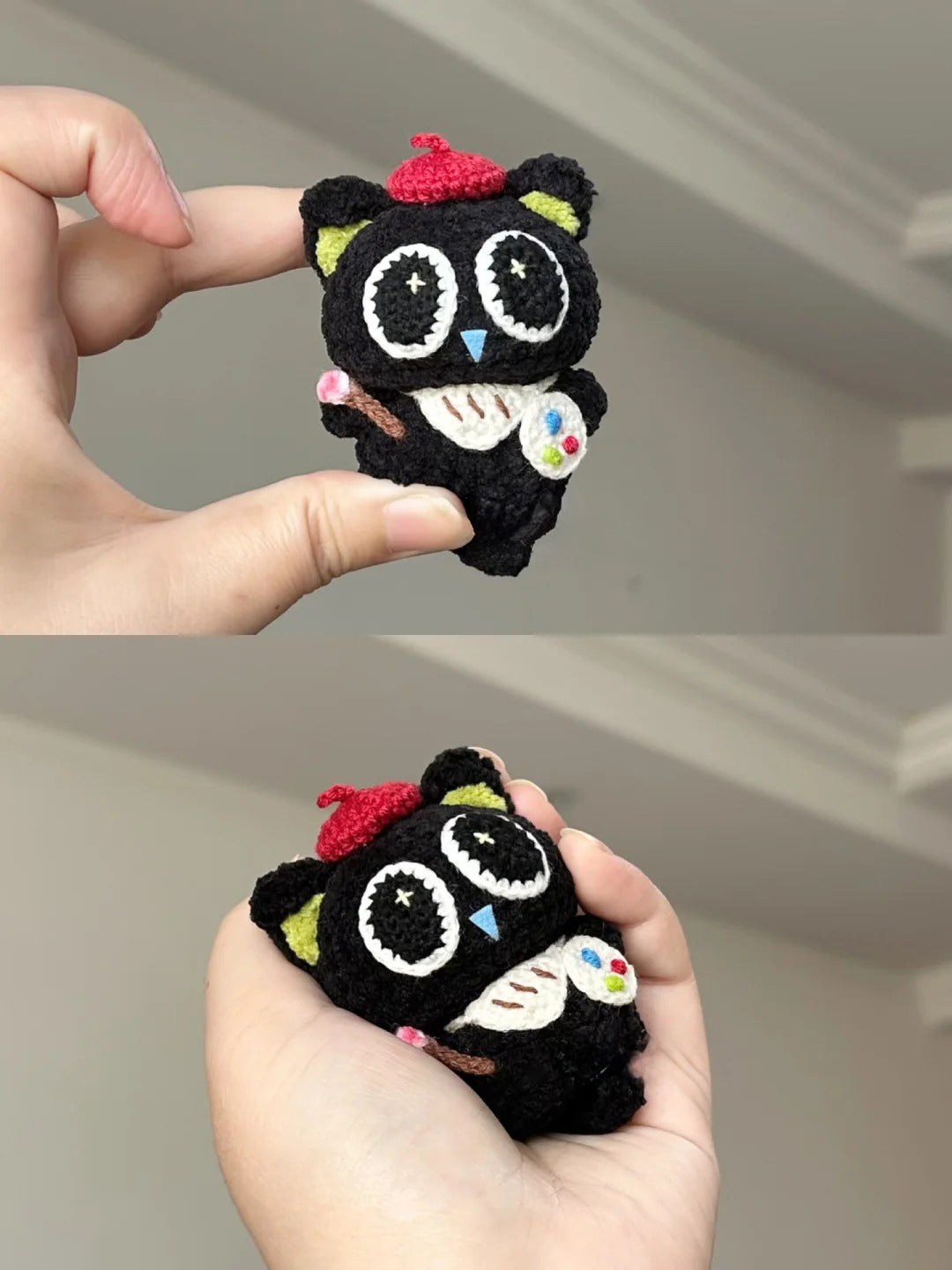diy wool Cute panda doll pendant