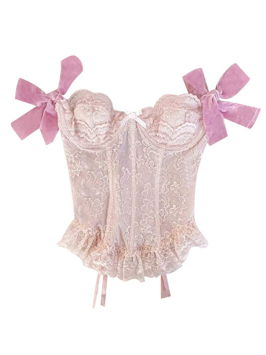 Retro Lace Butterfly Corset