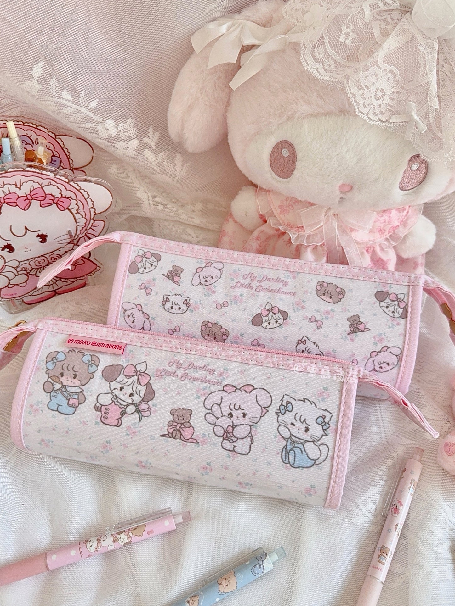 kawaii pink Pencil bag