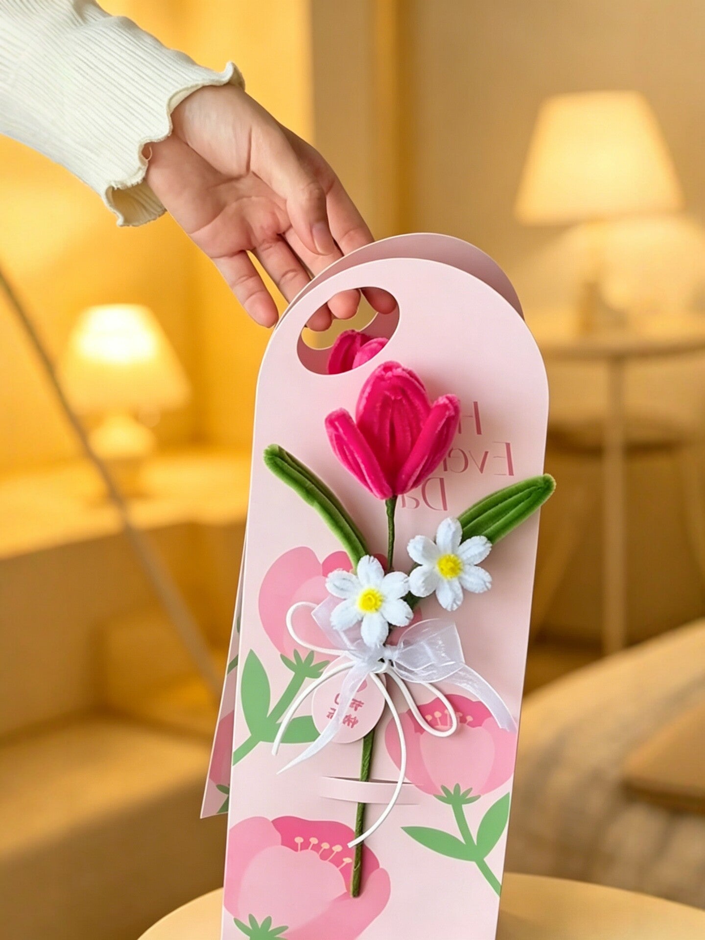 Tulip Bouquet & Card DIY Craft Kit with Chenille Stems